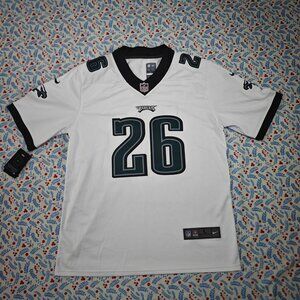 Nike Saquon Barkley Philadelphia Eagles Super Bowl LIX White Jersey No. 26
